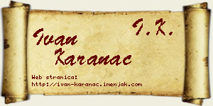 Ivan Karanac vizit kartica